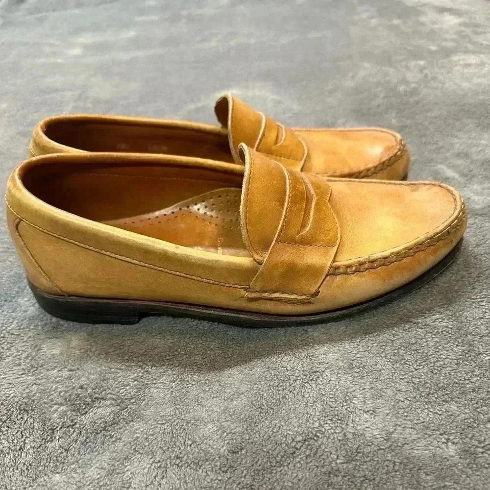 Allen Edmonds Cavanaugh Penny Loafers Port Washington Mens 9.5 D Walnut Leather